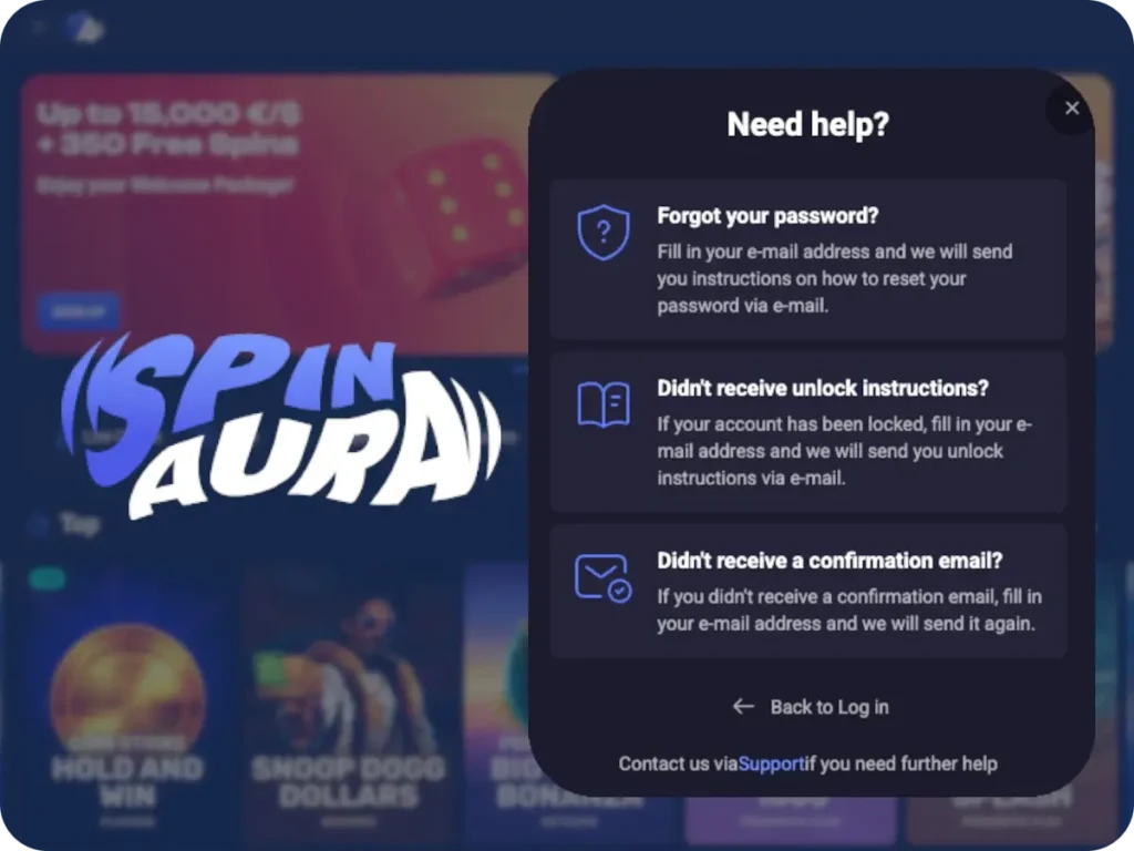 SpinAura Casino Account