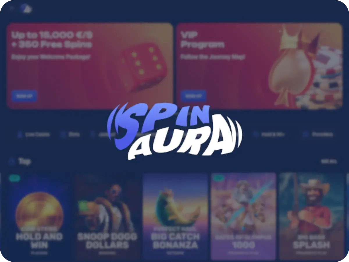 Interface du casino Spinaura montrant les jeux et promotions